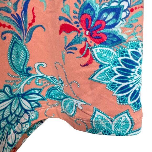 CABANA LIFE Womens Golf Top Small Pink Tropical Print 1/4 Zip Long Sleeve NWT - Picture 8 of 12